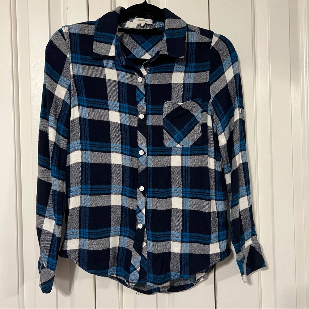 Honey Belle Blue Plaid Shirt